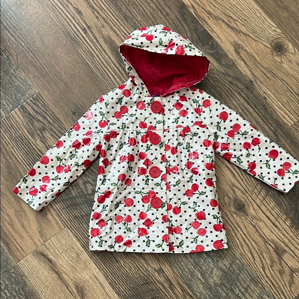 Cherry Print Kids Raincoat